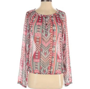 Sanctuary Womens Top Size Small‎ Blouse Shirt Pink Southwest Western